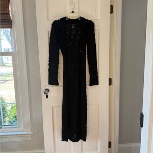 Vintage Black Knit Longline Cardigan/Duster by Arden B.